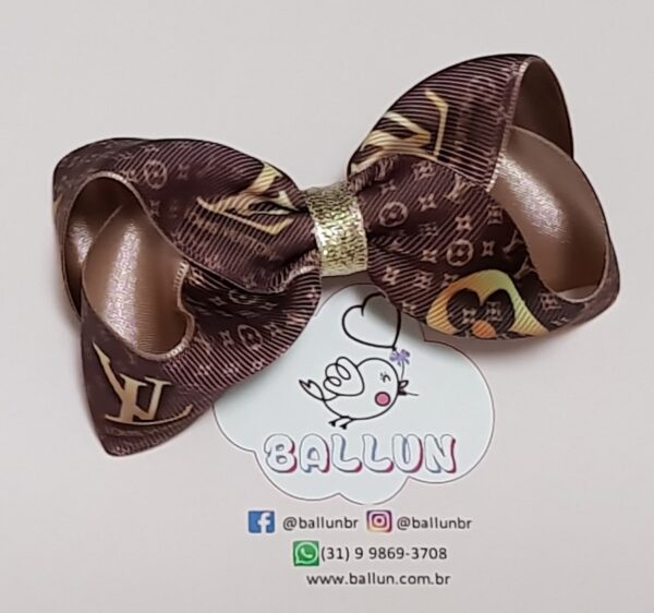 Laço em gorgorão com estampa da grife francesa Louis Vuitton - Image 3