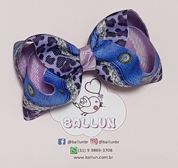Laço estampado jeans com oncinha - Image 3